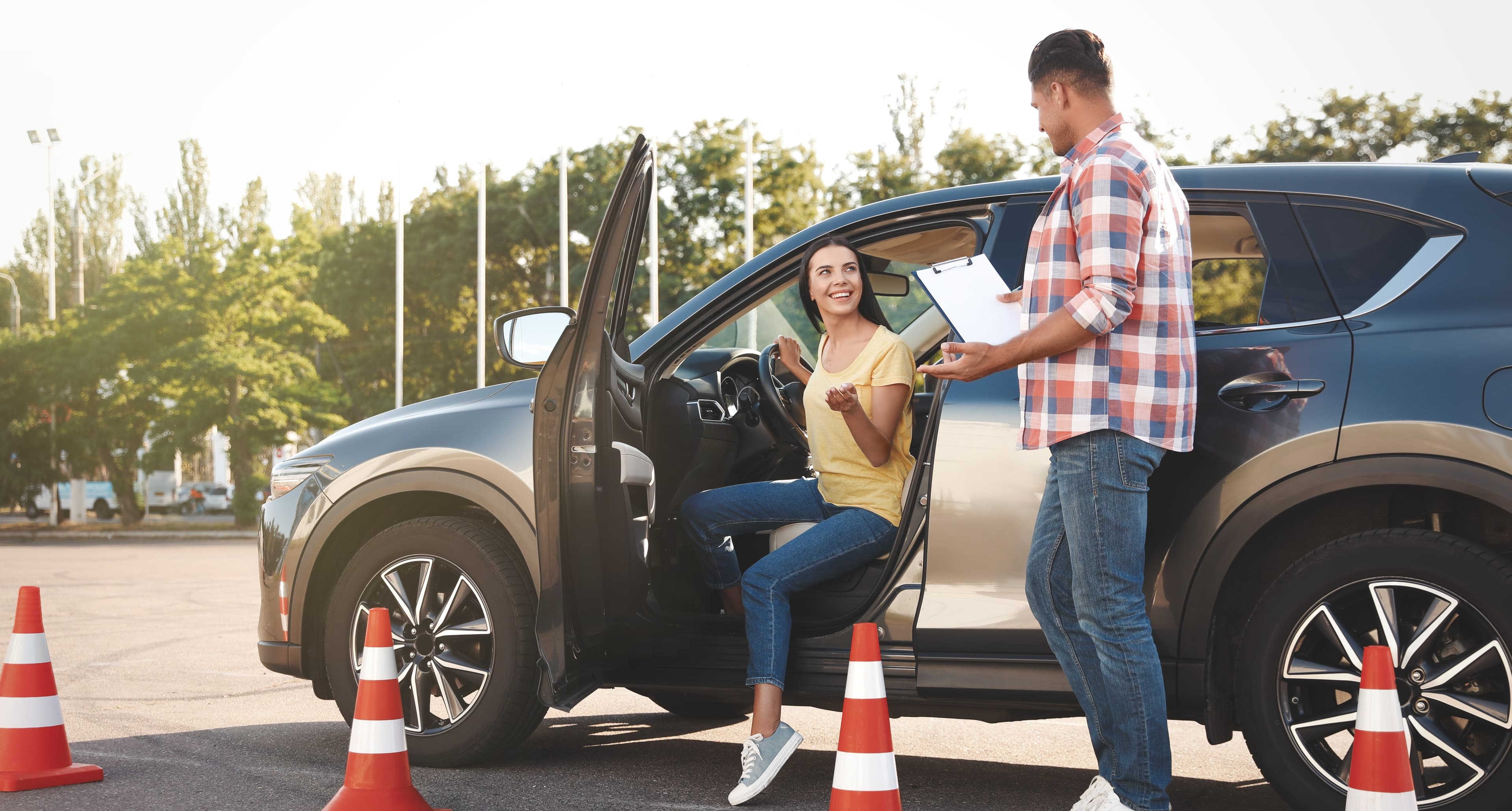 Student learning to drive