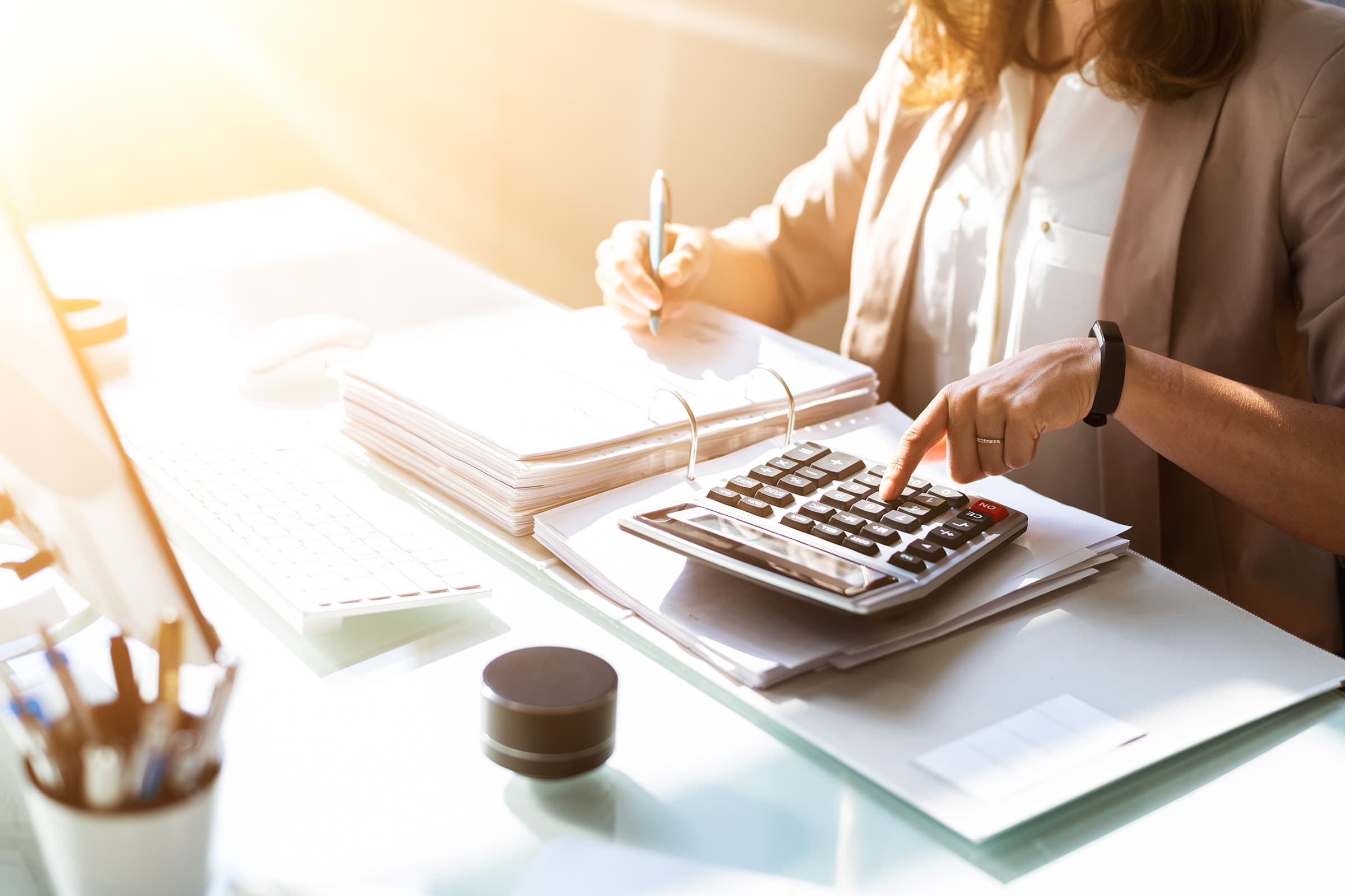 Woman preparing a quote